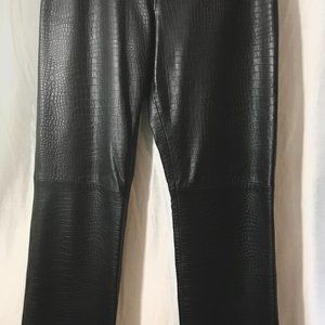 Neto, Black Leather croc Trouisers, size 8